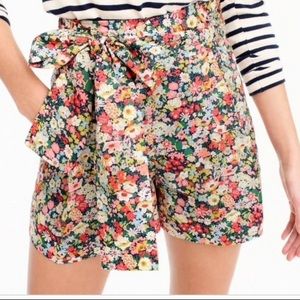 JCrew X Liberty Fabric Tie Waist Shorts